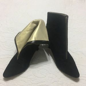 RARE Leather Lined, Black Suede, J Peterman Boots